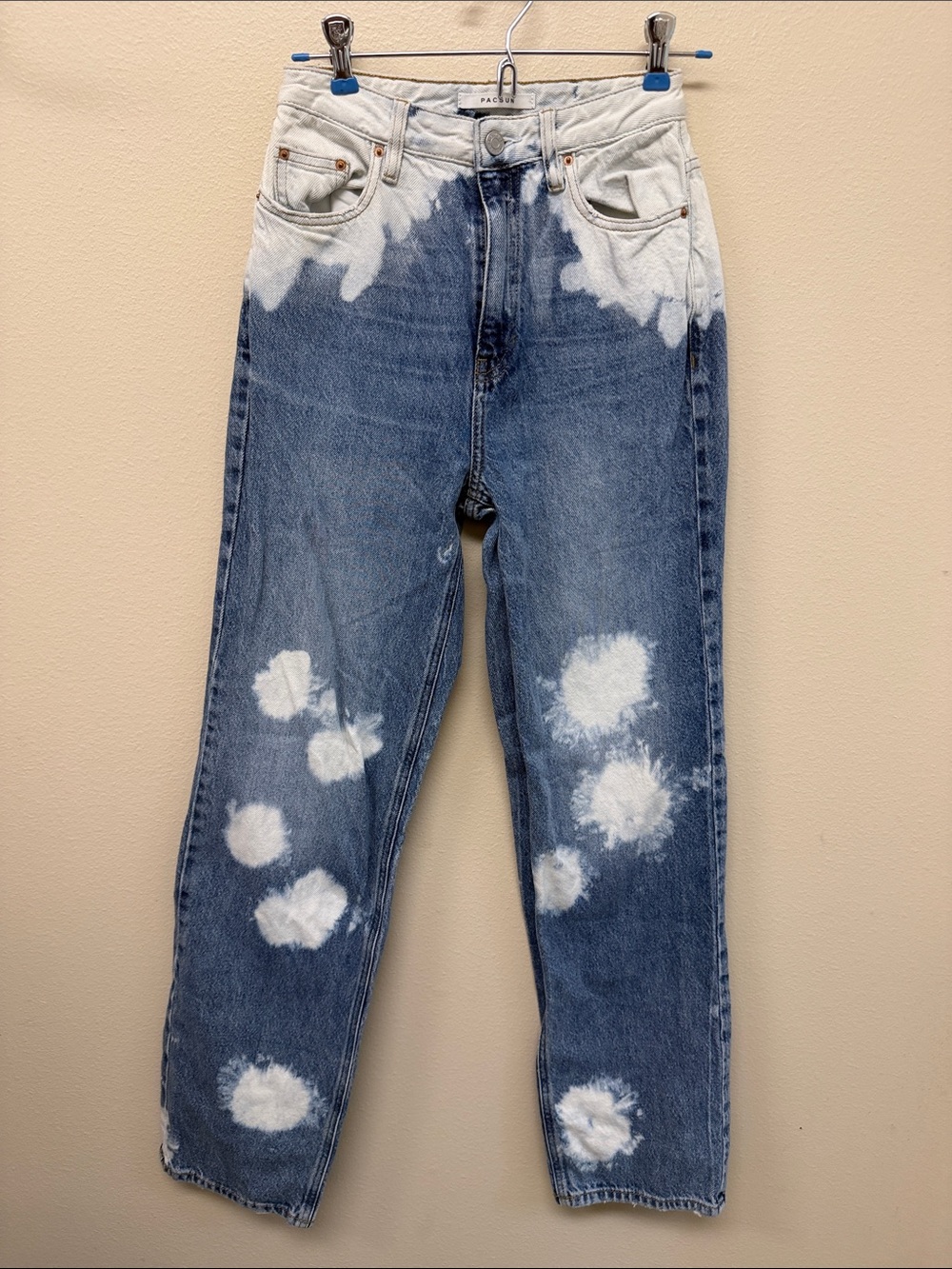 PacSun 90’s boyfriend High-Rise Tie-Dye Effect Jeans - Blue & White Sz25